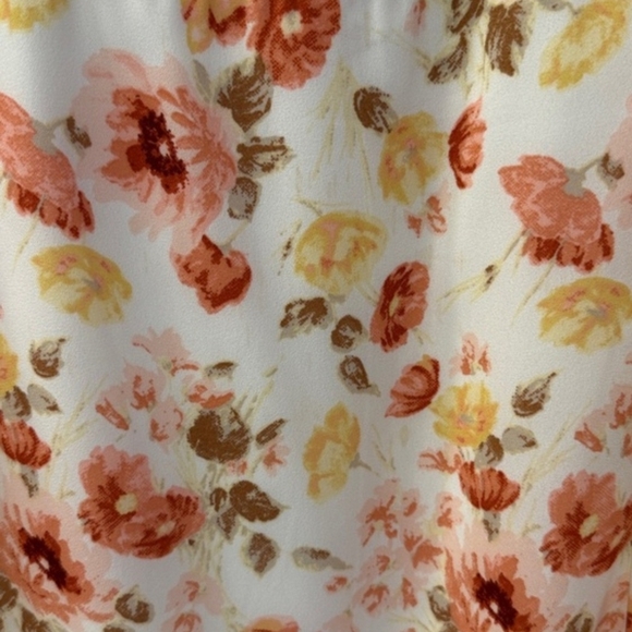 Abercrombie & Fitch Cream Floral Tie-Shoulder Midi Dress - Picture 4 of 4